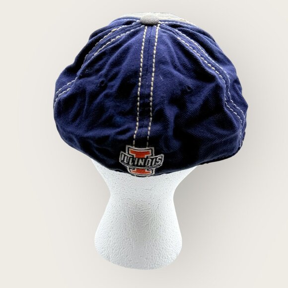 University Of Illinois Fighting Illini Adjustable Baseball Cap Orange Navy Grey - Picture 3 of 7